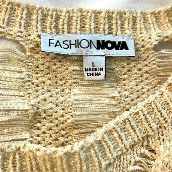 Fashion Nova,Los Cabos Crochet Dress in Ivory, Excellent Condition, Size L - Picture 7 of 15